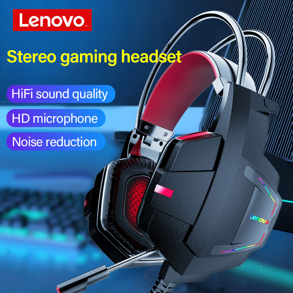 Lenovo HU85 Gaming Headset USB2.0 Volume Adjustment With Hose Long Mic-2