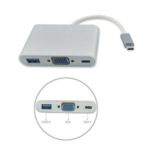 Type C 3.1 to VGA+OTG C+USB 3.0 Converter