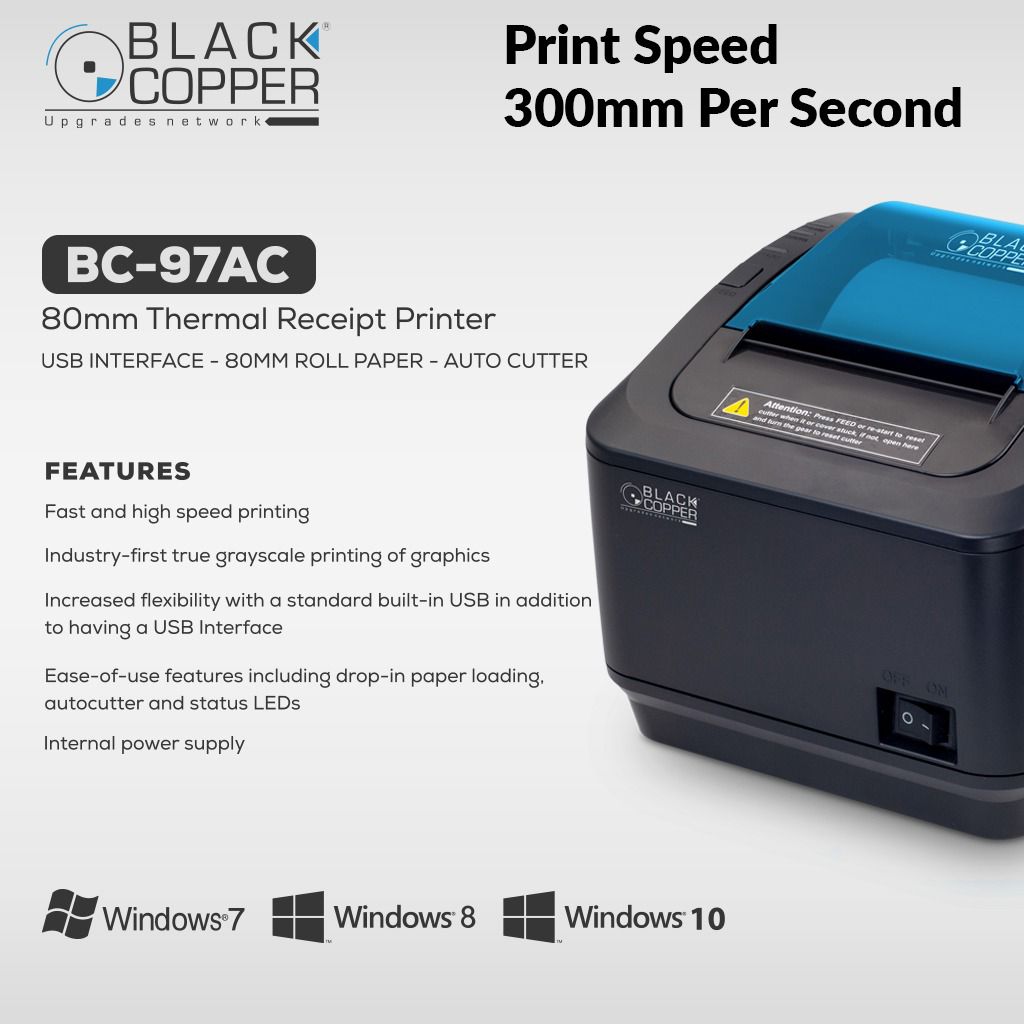 Black Copper Thermal Receipt Printer BC-97AC