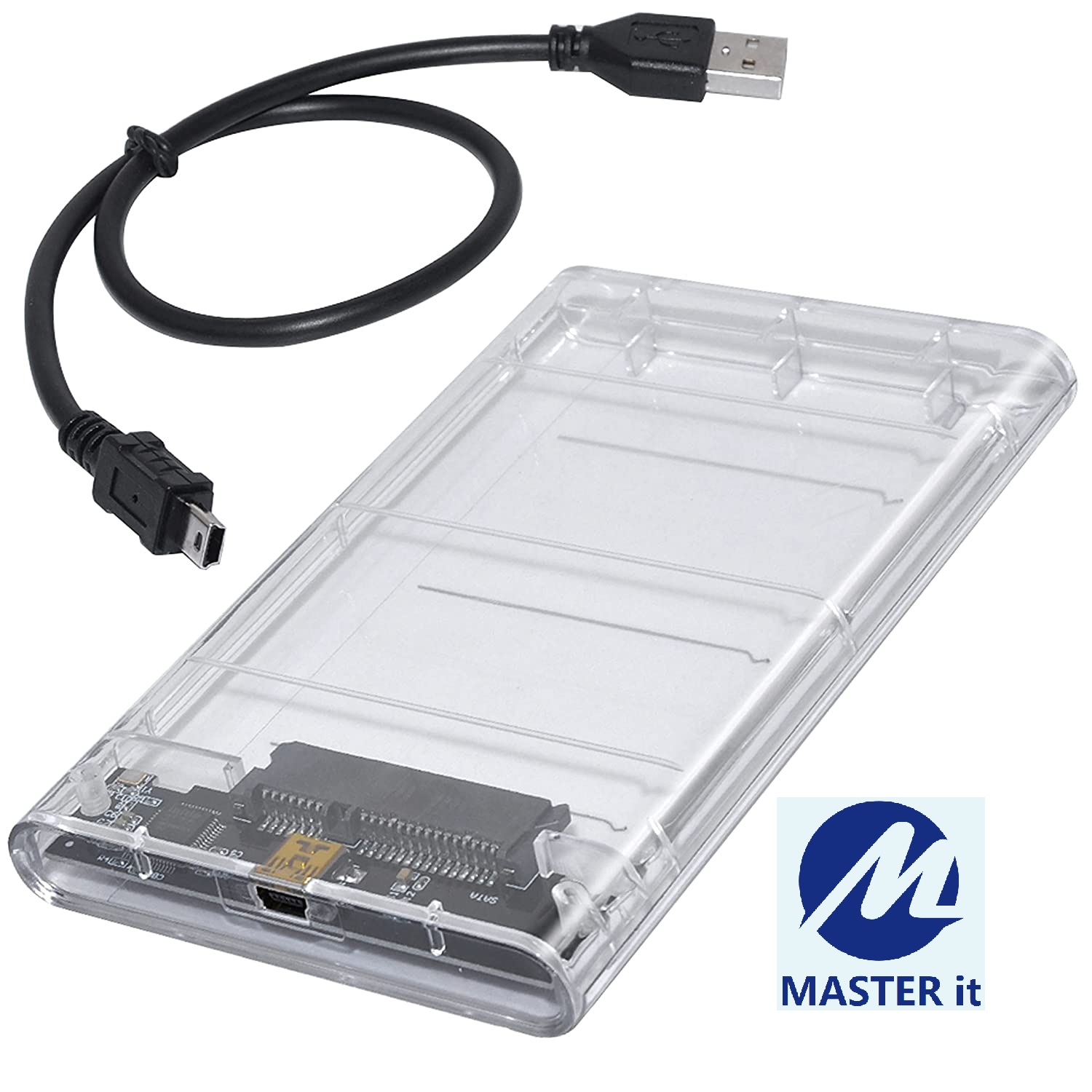 Master 2.5 HDD Enclosure Case USB 2.0 Transparent