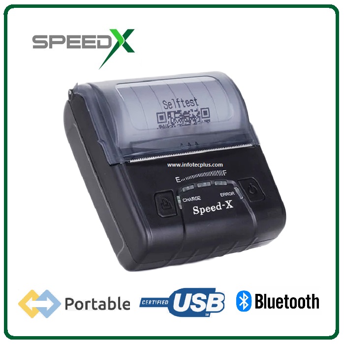 Speed-X Bt600m Mini Portable Bluetooth+Usb Printer 80mm
