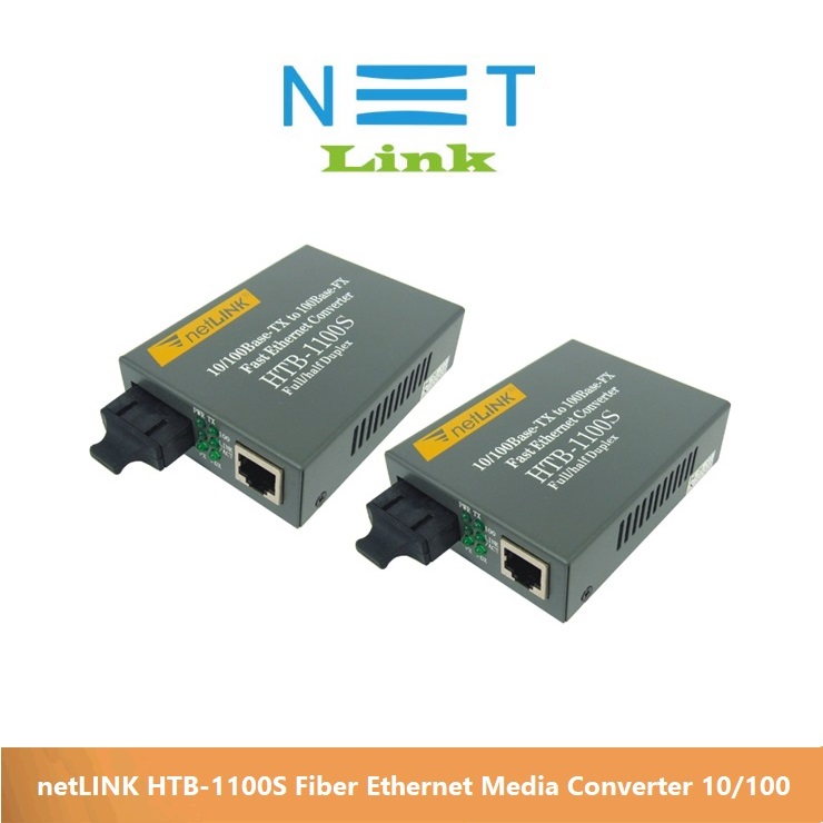 NetLink HTB-1100S 10-100M Single-Mode Fiber Optic Ethernet Media Converter (Pair)
