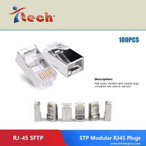 iTech RJ45 CAT5e STP Connectors (RJ45 STP Modular Plugs)