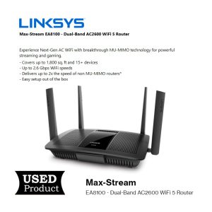 Linksys Max-Stream EA8100 – Dual-Band AC2600 WiFi 5 Router (Used)