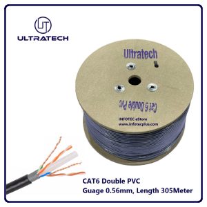 Ultratech CAT6 Double PVC Cable 0.56mm 305Meter