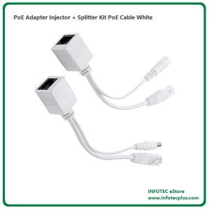 PoE Adapter Injector + Splitter Kit PoE Cable White