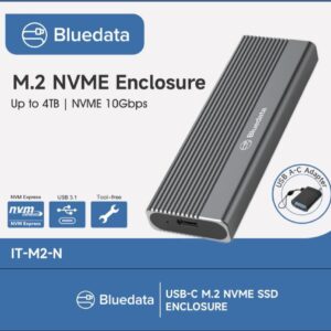 Bluedata M.2 NVME Enclosure Up to 4TB – NVME 10Gbps IT-M2-N